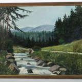 Maler des 20./21. Jh. ''Flusslandschaft'', an einer Brücke über einem … - photo 2