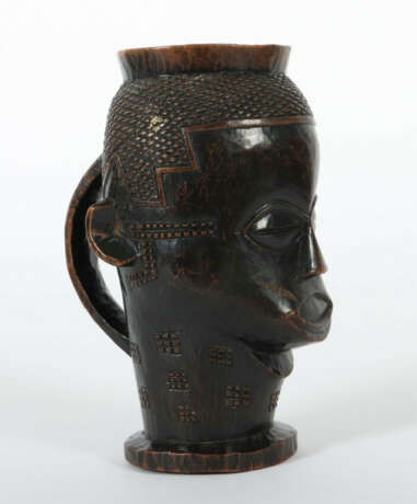 Palmweinbecher der Kuba DR Kongo, Holzbecher in Form eines Kopfes mit … - photo 2 Palmweinbecher der Kuba DR Kongo, Holzbecher in Form eines Kopfes mit … - photo 2