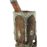 Holzmörser Marokko, 20. Jh., geschnitztes Holzgefäß, zylindrisch mit r… - photo 1