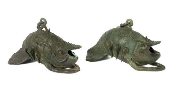 Paar Öllampen Wohl Persien, Mitte 20. Jh., als Hummerkreaturen ausgear… - photo 1