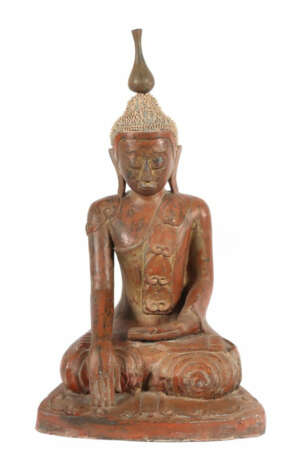 Buddha Burma, Mitte 20. Jh., Lacquerware, schwarz grundiert, rot lacki… - photo 1