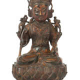 Guanyin China, ca. 15. Jh., Bronze, Reste einer alten Farbfassung, vol… - photo 1