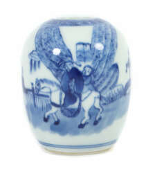 Miniaturvase China, Qing-Dynastie, Porzellan, blaue Unterglasurmalerei…