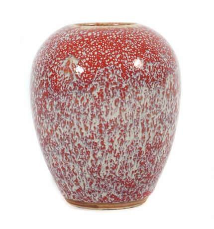 Miniaturvase China, Porzellan, ovoide Form, Reduktionsglasur mit blau … - фото 1