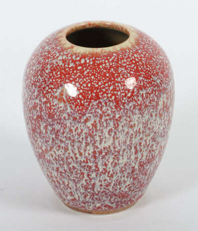 Miniaturvase China, Porzellan, ovoide Form, Reduktionsglasur mit blau … - фото 2