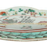 Kleine ovale Fußschale China, 20. Jh., Porzellan, polychrome Unter- un… - фото 1