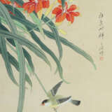 Maler des 20. Jh. China, Vogel auf Carolina-Lilien, Gouachemalerei auf… - фото 1