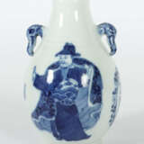 Vase China, wohl 20. Jh., Porzellan, blaue Unterglasurmalerei mit Mann… - photo 2
