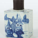 Teedose China, Qing-Dynastie, 19. Jh., Porzellan, blaues Unterglasurde… - photo 1
