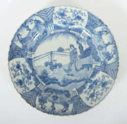 Teller China, Kangxi, 1661 - 1722, Porzellan, Dekor mit Unterglasurdek…