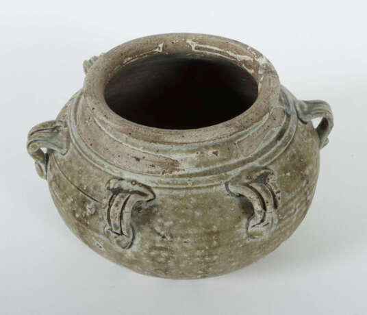Henkeltopf China, Song-Dynastie, 960 - 1279, Steingut, zu 2/3 glasiert… - photo 2
