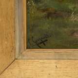 GEBHARDT, C. ? (Maler 19./20. Jahrhundert), "Jäger mit zwei Hunden auf dem Weg im Gebirgswald", - фото 3