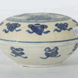 Deckeldose China, Kangxi, 1661 - 1722, Feinsteinzeug, unglasiert, blau… - Foto 1