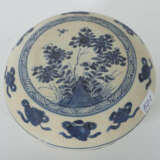 Deckeldose China, Kangxi, 1661 - 1722, Feinsteinzeug, unglasiert, blau… - Foto 2