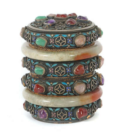 Feine Teedose China, 1. Hälfte 20. Jh., Sterling-Silber, innen vergold… - Foto 1 Feine Teedose China, 1. Hälfte 20. Jh., Sterling-Silber, innen vergold… - Foto 1