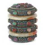 Feine Teedose China, 1. Hälfte 20. Jh., Sterling-Silber, innen vergold… - Foto 1