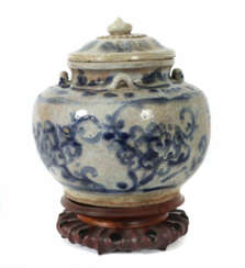 Ingwertopf China, wohl 17./18. Jh., Steingut, blaues Unterglasurdekor …