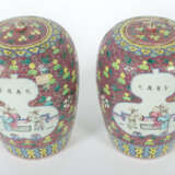 Famille Rose-Deckelvasenpaar China, 19. Jh., Porzellan, Aufglasurmaler… - photo 2