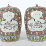 Famille Rose-Deckelvasenpaar China, 19. Jh., Porzellan, Aufglasurmaler… - photo 3