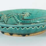 Zierschale mit Drache und Phönix China, 18./19. Jh., Keramik, beiger S… - Foto 2