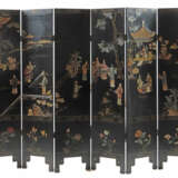 Paravent China, 20. Jh., schwarz lackierte Holzelemente mit Scharnierv… - фото 1