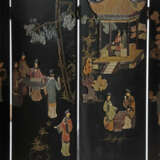 Paravent China, 20. Jh., schwarz lackierte Holzelemente mit Scharnierv… - фото 2