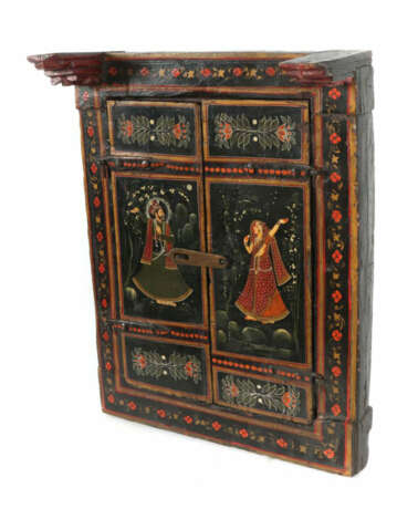 Bemalte Tür en miniature Indien, wohl 19. Jh., Holzrahmen mit 2 an Hak… - photo 2 Bemalte Tür en miniature Indien, wohl 19. Jh., Holzrahmen mit 2 an Hak… - photo 2