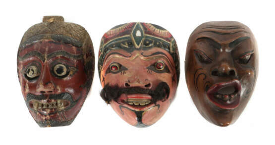 Drei Theatermasken Indonesien, Bogor, Java, 1. Hälfte bis Mitte 20. Jh… - photo 1