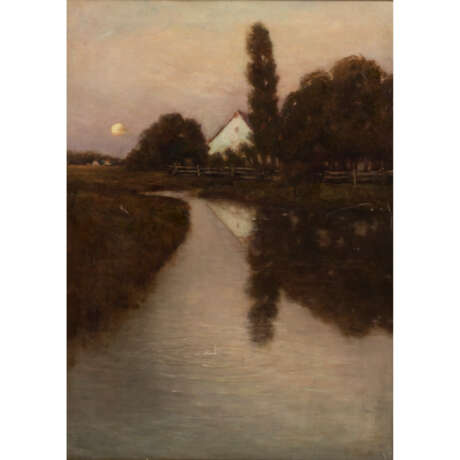 MAUCH, C., wohl Carl (1854-1913), "Sonnenuntergang am Kanal", - Foto 1