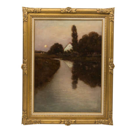 MAUCH, C., wohl Carl (1854-1913), "Sonnenuntergang am Kanal", - Foto 2