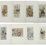 8 Holzschnitte Japan, 20. Jh., auf feinem Pergament im Passepartout, n… - photo 1