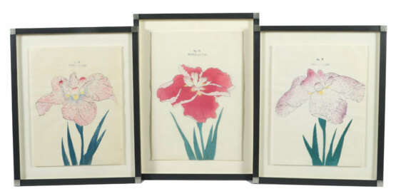 3 Farbholzschnitte Japanische Schule, um 1910, Farbholzschnitt auf Rei… - photo 1 3 Farbholzschnitte Japanische Schule, um 1910, Farbholzschnitt auf Rei… - photo 1