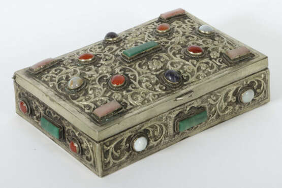 Schmuckschatulle Wohl Nepal, 2. Hälfte 20. Jh., Metall, versilbert, di… - photo 2