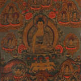 Thangka mit Buddha Shakyamuni Nepal, 1. Hälfte 20. Jh., Tempera auf Le… - photo 1