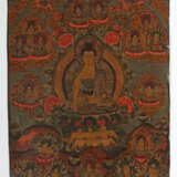 Thangka mit Buddha Shakyamuni Nepal, 1. Hälfte 20. Jh., Tempera auf Le… - photo 2