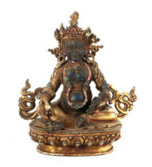 Jambala Nepal, 19./20. Jh., feuervergoldete Bronze, Gesicht, Korpus un…