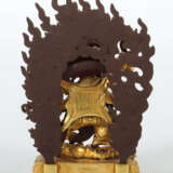 Mahakala Nepal, Mitte 20. Jh., Bronze, feuervergoldet, dreiteilig mit … - photo 3