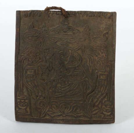 Druckstock Tibet, 17./18. Jh., Hartholztafel, beidseitig beschnitzt, a… - photo 2 Druckstock Tibet, 17./18. Jh., Hartholztafel, beidseitig beschnitzt, a… - photo 2