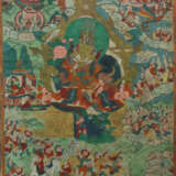 Thangka mit König Shambala Tibet, um 1900, Gouache auf Leinen, zentral… - photo 1