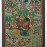 Thangka mit König Shambala Tibet, um 1900, Gouache auf Leinen, zentral… - photo 2