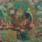 Thangka mit König Shambala Tibet, um 1900, Gouache auf Leinen, zentral… - photo 3