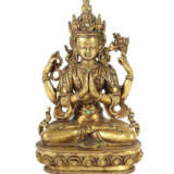Vierarmiger Bodhisattva Avalokitesvara Tibetochinesisch, 19. Jh., Bron… - photo 1