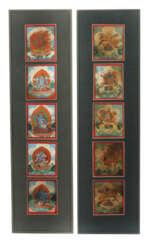 10 Initiationskarten mit Bildnisse buddhistischer Gottheiten Nepal/Tib…