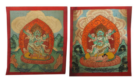 2 Initiationskarten des Vajrapana Nepal/Tibet, 2. Hälfte 19. Jh., Goua… - photo 1