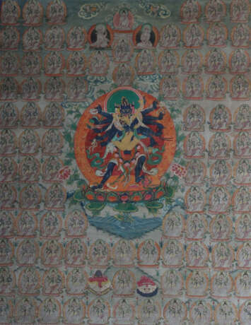 Silberthangka mit Chakrasamvara Nepal, 19./20. Jh., Gouache auf Leinen… - photo 2 Silberthangka mit Chakrasamvara Nepal, 19./20. Jh., Gouache auf Leinen… - photo 2