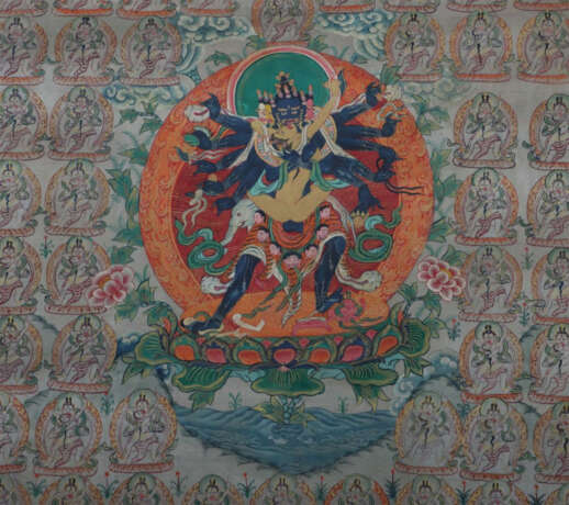 Silberthangka mit Chakrasamvara Nepal, 19./20. Jh., Gouache auf Leinen… - photo 3 Silberthangka mit Chakrasamvara Nepal, 19./20. Jh., Gouache auf Leinen… - photo 3