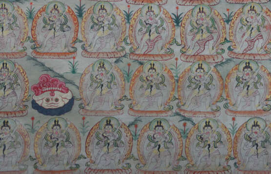 Silberthangka mit Chakrasamvara Nepal, 19./20. Jh., Gouache auf Leinen… - photo 4 Silberthangka mit Chakrasamvara Nepal, 19./20. Jh., Gouache auf Leinen… - photo 4