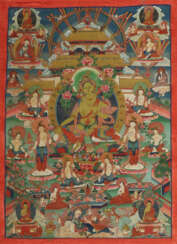Thangka der Khadiravani-Tara Nepal, 19./20. Jh., Gouache auf Leinen, i…