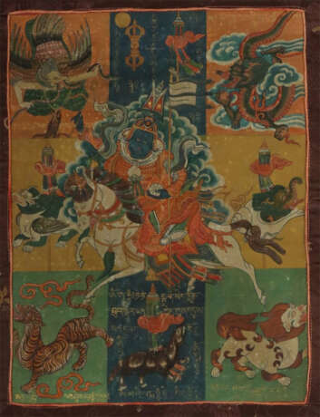 Thangka des Palden Lhamo Nepal/Tibet, 19. Jh., Gouache auf Leinen, im … - фото 1 Thangka des Palden Lhamo Nepal/Tibet, 19. Jh., Gouache auf Leinen, im … - фото 1
