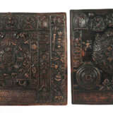 2 Kupfertafeln als Kalender Indien, Mitte 20. Jh., Kupfer, geprägt, je… - photo 1